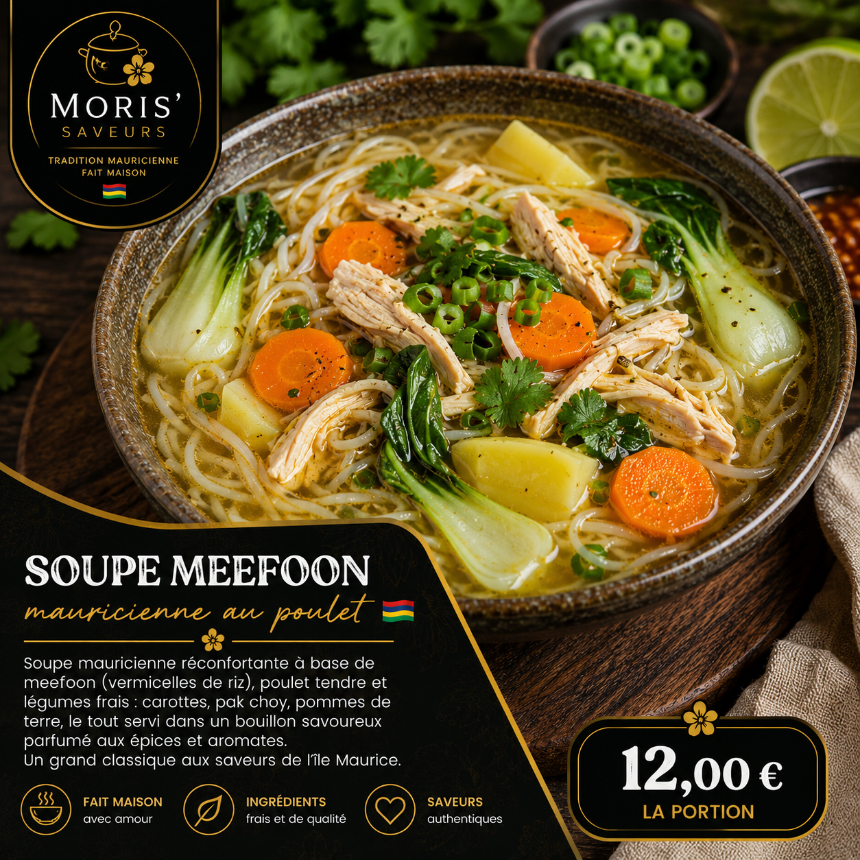 Soupe Meefoon mauricienne au poulet 🇲🇺