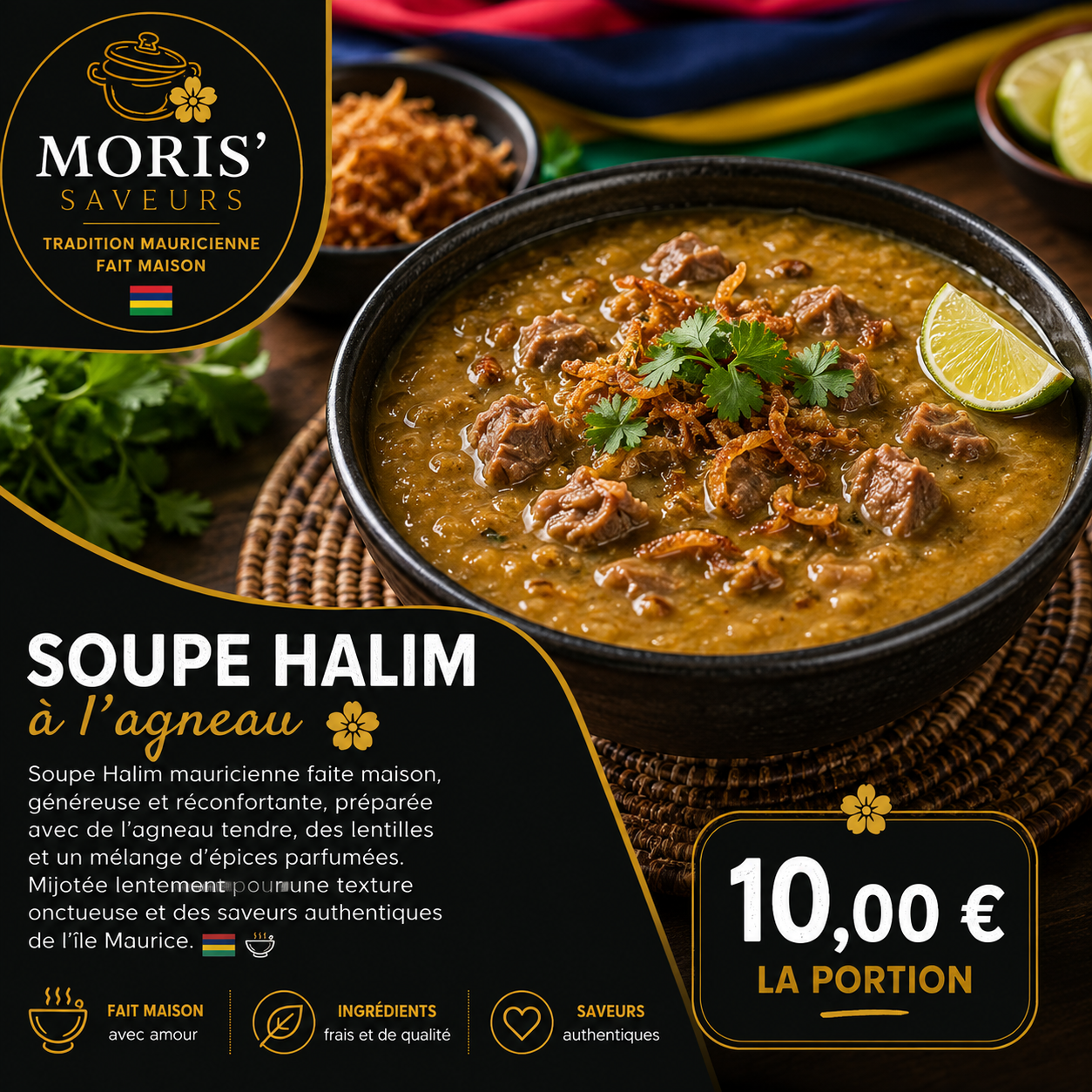 Soupe Halim à l’agneau 🇲🇺